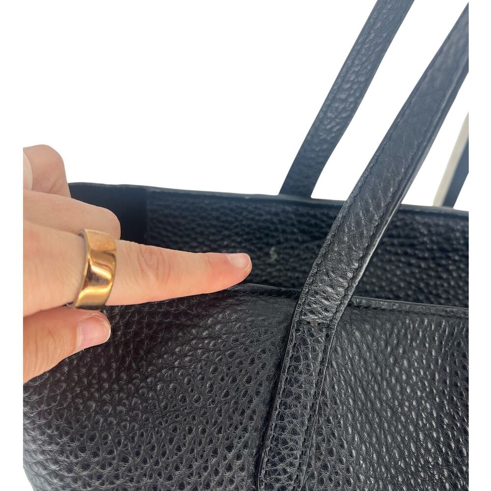 Rebecca Minkoff Unlined Front Pocket Leather Tote Black Studded - Picture 11 of 12